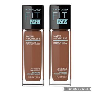 Lot of 2 370 Deep Bronze Maybelline Fit Me Matte Foundation